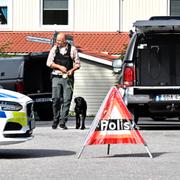 Polisen på brottsplatsen.