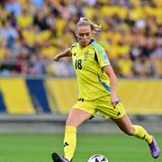 Sveriges Fridolina Rolfö under EM-kvalmatchen mot England.