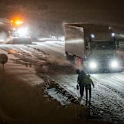 Arkivbild från tidigare snöoväder. 