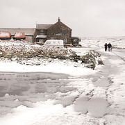 Tan Hill Inn/Bild från stormen Ciara i februari 2020