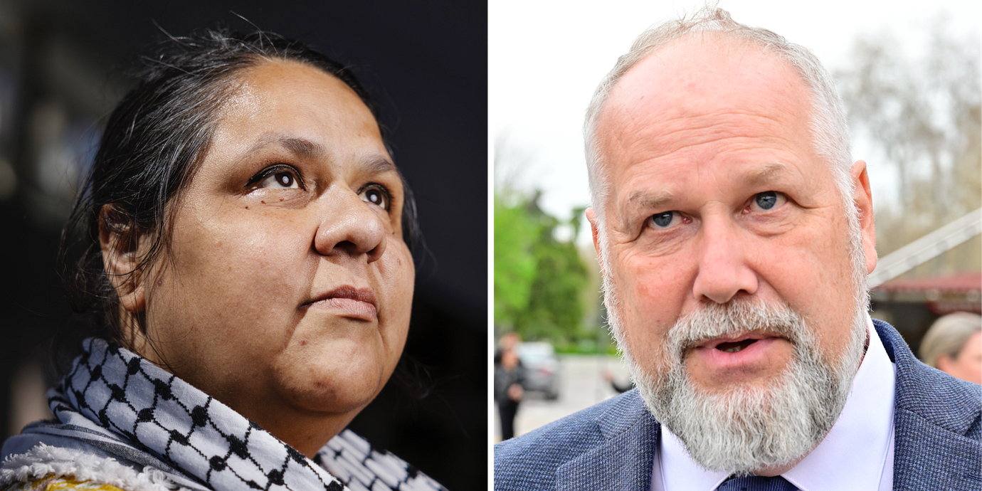 Lorena Delgado Varas och Jonas Sjöstedt.