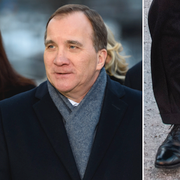 Statsminister Stefan Löfven fotograferas med sin nya regering/Stefan Löfvens skor.