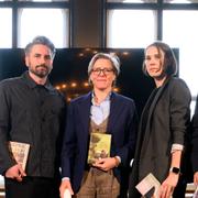 Sami Said, Andrev Walden, Lena Andersson, Lyra Ekström Lindbäck och Pär Hansson är nominerade i årets skönlitterära bok. Saknas på bild: Jonas Hassen Khemiri. 