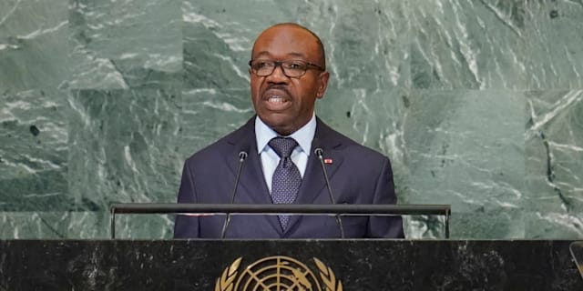 Arkivbild på Gabons president Ali Bongo Ondimba.  Mary Altaffer / AP
