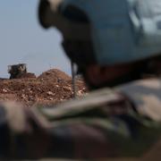 En fransk fredsbevarare nära Kfar Kila i södra Libanon, 20 augusti.