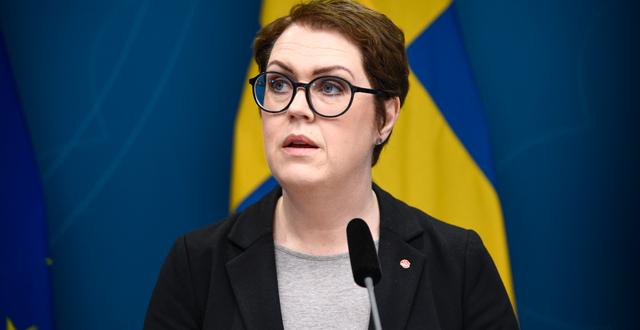 Socialminister Lena Hallengren är en av ministrarna som har synts mest under pandemin. Lars Schröder/TT