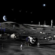 Illustration av Nasas månbas.