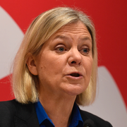 Socialdemokraternas partiledare Magdalena Andersson och statsminister Ulf Kristersson (M). Arkivbild.