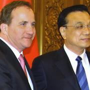 Stefan Löfven och den kinesiske premiärministern Li Keqiang .