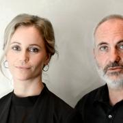 Kim Bodnia (t h) med ”Bron”-kollegan Sofia Helin