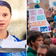 Greta Thunberg vid ett tal i New York.