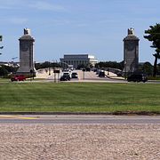 Gräsområdet mellan Lincoln Memorial och Arlington National Cemetery där Triumfbågen ska stå.
