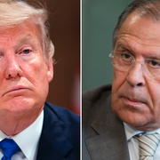 USA:s president Donald Trump och Rysslands utrikesminister Sergej Lavrov. 