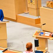 Socialdemokraternas partiledare Magdalena Andersson (S) och statsminister Ulf Kristersson (M).