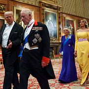 Donald och Melania Trump under statsbesöket i Storbritannien förra året.