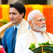 Kanadans premiärminister Justin Trudeau och Indiens premiärminister Narendra Modi, arkivbild. 