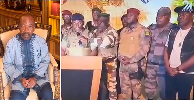 President Ali Bongo och kuppmakarna i Gabon. AP