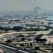 Rök från den israeliska attacken i Doha, Qatar.