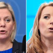 Magdalena Andersson (S) och Annie Lööf (C).