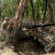 Ukrainsk soldat vid fronten.