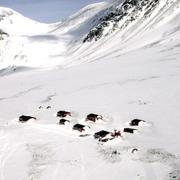Tarfala fjällstation i Kebnekaise-massivet.