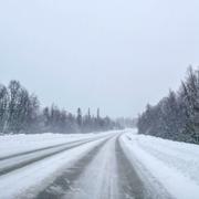 Vinterväg i Jämtland.