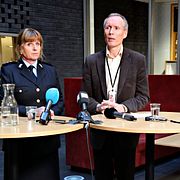 Presskonferens om vansinnesdådet med polischefen.