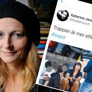 Katerina Janouch och hennes inlägg på Twitter, som senare togs bort.