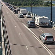 En bild från Trafikverkets trafikkameror på bron.