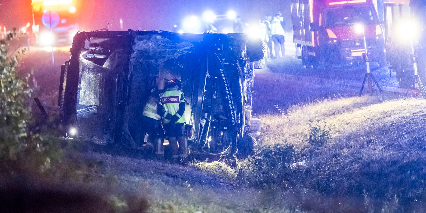 Bussen i fråga under natten till tisdagen.