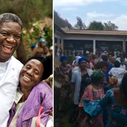 Tidigare bild av Mukwege/Bild från video av firandet på sjukhuset