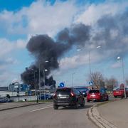 Den kraftiga branden i en industrilokal i Kalmar.