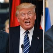 Donald Tusk, Donald Trump och Édouard Philippe.