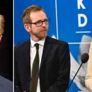 Mats Knutson, Jakob Forssmed och Ebba Busch Thor.