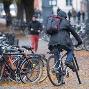En cykelparkering i Uppsala. Arkivbild.