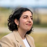 Liberalernas nyvalda partiledare Simona Mohamsson (L) under politikerveckan i Almedalen. 