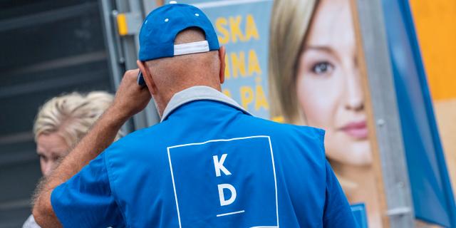 Valarbetare vid KD:s valstuga i Malmö, 2018. Johan Nilsson/TT