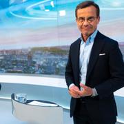 Moderaternas partiledare Ulf Kristersson (th) och Centerpartiets partiledare Annie Lööf i partiledardebatt i TV4. 