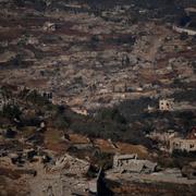 Förstörelse vid Israel-Libanon-gränsen.