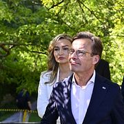 Ulf Kristersson på plats i Almedalen.