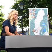 Ebba Busch i SVT:s Morgonstudio.