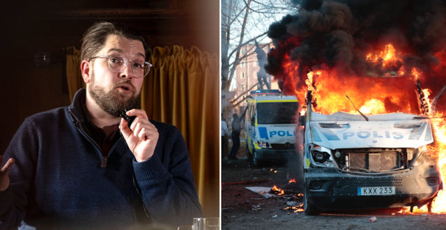 Jimmie Åkesson (SD)/Brinnande polisbuss i Örebro TT