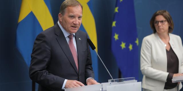 Stefan Löfven under torsdagens pressträff. Sören Andersson/TT / TT NYHETSBYRÅN