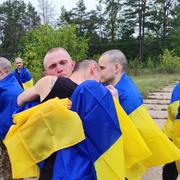 Ukrainska fångar efter utväxlingen. 