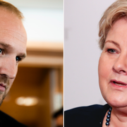 Jon Georg Dale (Fremskrittspartiet)/ Norges statsminister Erna Solberg (Høyre)