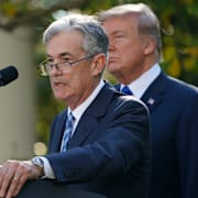 Jerome Powell och Donald Trump.