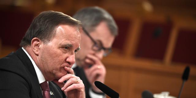 Stefan Löfven i KU under måndagen.  Pontus Lundahl/TT / TT NYHETSBYRÅN