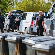 Polisens kriminaltekniker är på plats.