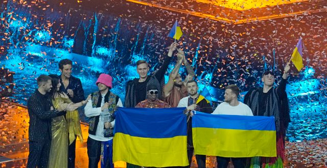 Kalush Orchestra från Ukraina vann Eurovison 2022. Luca Bruno / AP