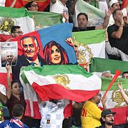 En bild på iranska supportrar i Australien.